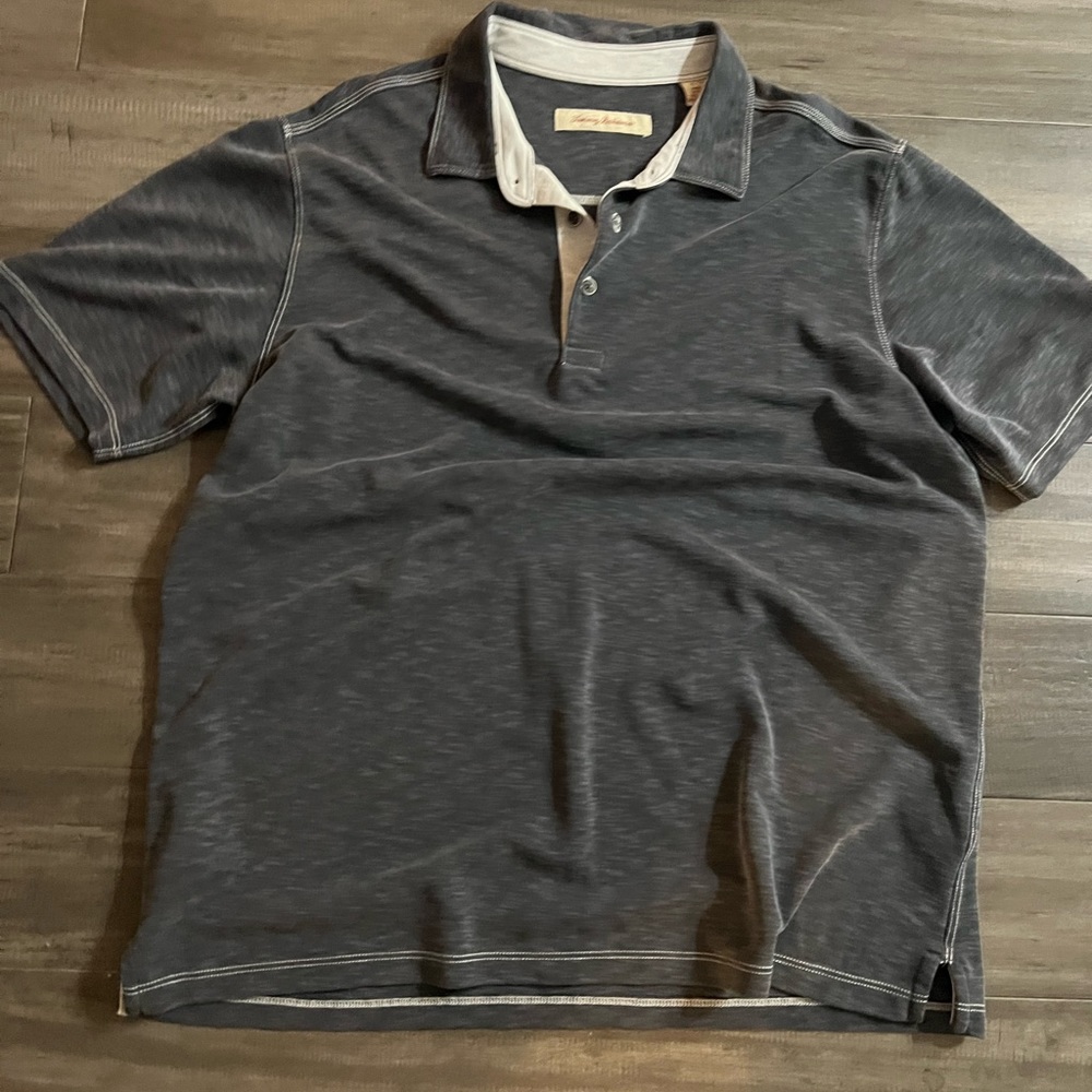 Tommy Bahamas XL Grey  polo.. New worn..$20…
